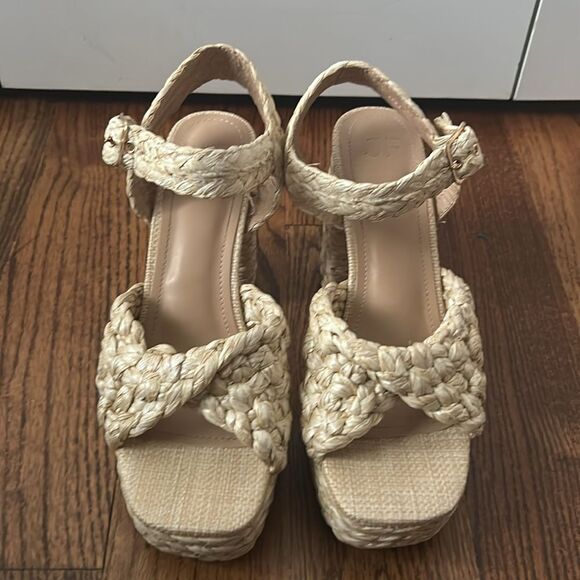 JustFab Rosalie Heeled Espadrille Sandal size 9.5 new without box - Picture 2 of 5